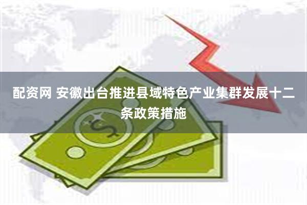 配资网 安徽出台推进县域特色产业集群发展十二条政策措施