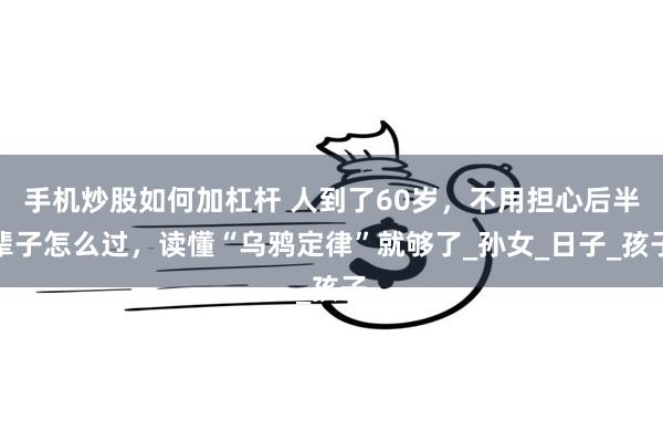 手机炒股如何加杠杆 人到了60岁，不用担心后半辈子怎么过，读懂“乌鸦定律”就够了_孙女_日子_孩子